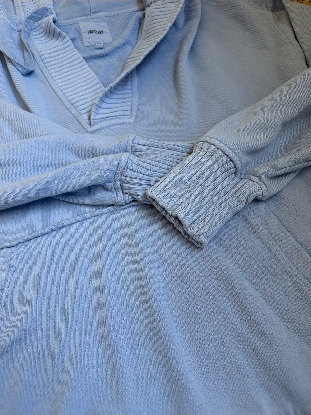 Aerie American Eagle Oversized Deep V Neck Hoodie Medium - Picture 4 of 4